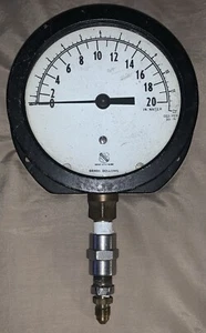 Ashcroft Gauge 0-20 In. Water 0-12 oz/in² Brass Bellows Vintage - Picture 1 of 7