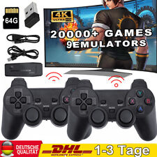 20000+ Wireless 4K HD Videospielkonsole Retro Spiele TV Stick 64GB mit 2Gamepad