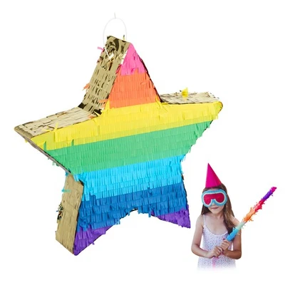 Pinata stern Bunte Schlagpinata 49 cm 2er Set Pinata zum Befüllen bunt - Bild 1 von 4