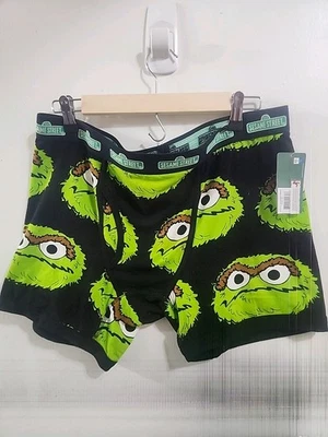 NWT Sesame Street men's OSCAR the GROUCH BOXER BRIEFS Size XL - Imagem 1 de 4