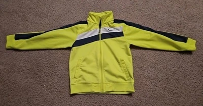 Chaqueta deportiva Nike jóvenes niños niños talla 5 cremallera completa amarillo neón/gris  Foto 1 de 4