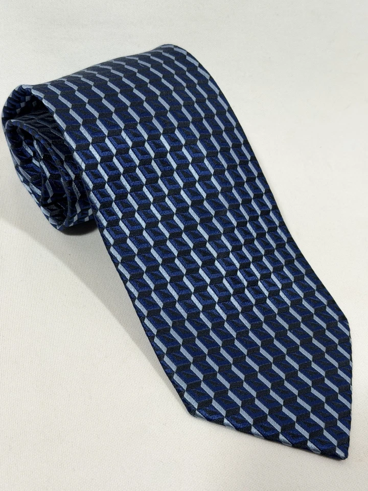 Corbata Ermenegildo Zegna para hombre azul geométrica 100 % seda multicolor talla única Foto 1 de 4