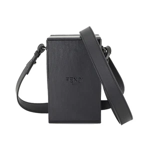 Bolso de Hombro FENDI Box Cuero Negro 7VA519 Cartera 90220571 - Imagen 1 de 10