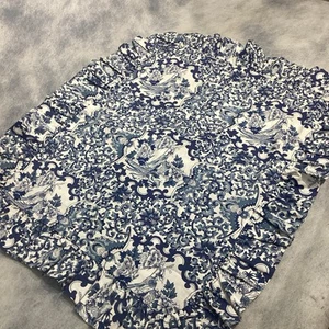 RALPH LAUREN Blue White Porcelain Tamarind Ruffled Pillow Shams 25"x 19" - Picture 1 of 7