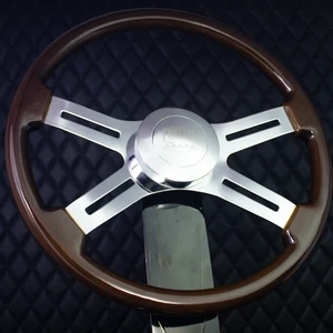Forever Sharp 18" Wood Steering Wheel Chrome  Kenworth, Pete, Volo 1986-1997 + - Picture 1 of 13