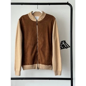 Johnstons of Elgin Cashmere Suede Bomber Jacket - Picture 1 of 8