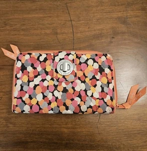 Vera Bradley Pixie Konfetti Muster umlaufender Reißverschluss & schlüsselfertige Geldbörse - Bild 1 von 6