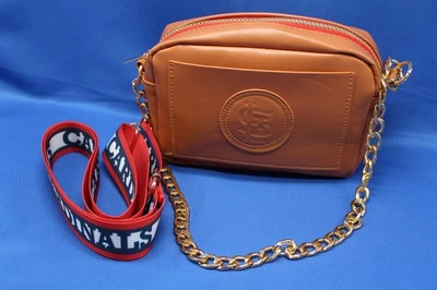 St Louis Cardinals Tan Purse with Gold Metal Chain + White STL Strap: 5/5/24 SGA - Image 1 of 4