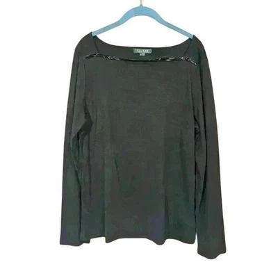 NUEVO CON ETIQUETAS Ralph Lauren Camiseta de Algodón Negra XL Escote con Cuentas Elegante Tranquilo Top de Lujo Foto 1 de 4