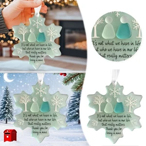 Snowflake-Shaped Sea Glass Thank You Keepsake,Friendship Snowflake Ornament 2025 - Picture 1 of 7