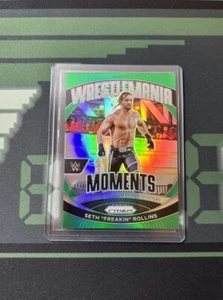 SETH "FREAKIN" ROLLINS Karte 2024 Prizm WWE WrestleMania Moments GREEN PRIZM #16 - Bild 1 von 2