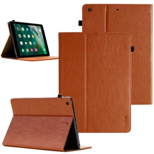  Leder Schutzhülle Apple iPad Mini 5  2020 Tablet Tasche Cover Case braun +Folie - Picture 1 of 11