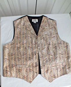 Scully damask brocade VEST Gold PAISLEY size XL mint condition clothing Western - Picture 1 of 6
