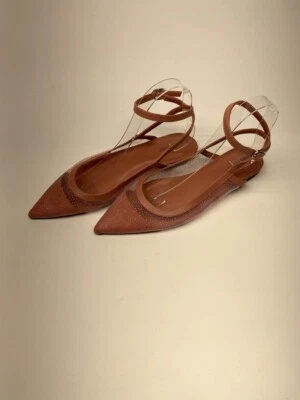 Free People Feminino Jules Glitter Nuvem Rosa Malha Biqueira Apontada Tira de Tornozelo Lisa 8 - Imagem 1 de 4