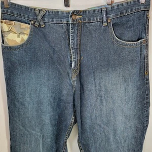 LR Jeans von LRG Denim Group - Größe 42x34 blau Denim mit Camouflage Distressed - Bild 1 von 12
