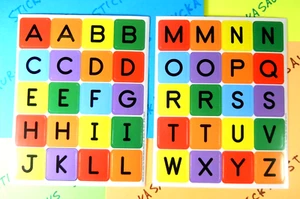 Colorful Alphabet Letter Blocks A-Z Stickers Eureka 2 Sheet Set - Picture 1 of 7