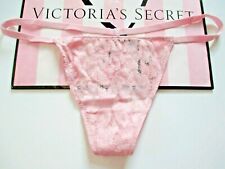 VICTORIA'S SECRET VERY SEXY Dollhouse Pink V-String Thong Panty M L Mesh VS NWT