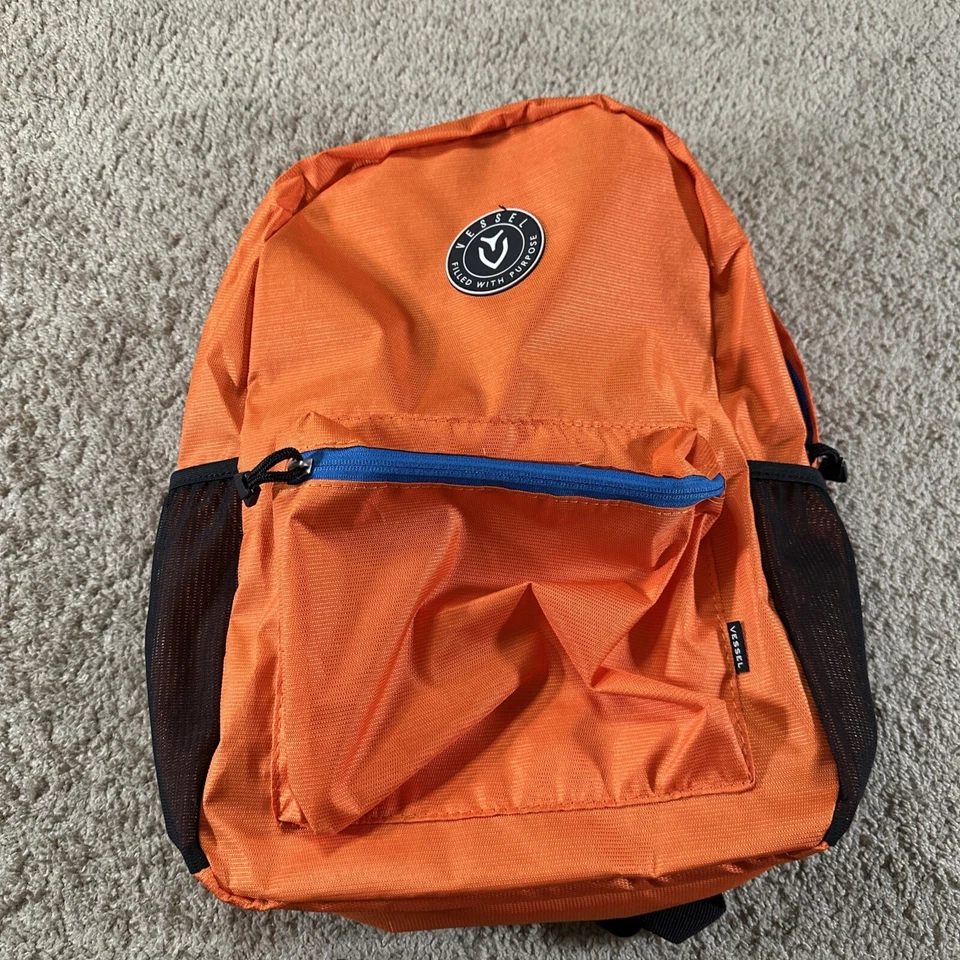 Mochila Vessel Adulto Naranja Lona Impermeable Bolsillos Senderismo Aire Libre Foto 1 de 4