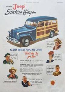 1946 Jeep Kombi Auto Oldtimer Werbung in ganz Amerika Leute sagen - Bild 1 von 1
