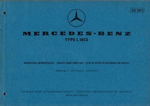 MERCEDES-BENZ L1813LP L 1813 LP 1968 ~ Chasis LISTA DE PIEZAS Libro de catálogo 20 082 - Imagen 1 de 3