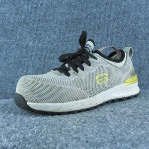 SKECHERS Work Comp Toe Women Sneaker Shoes Size 5 Medium Gray Fabric Lace Up - Imagen 1 de 10