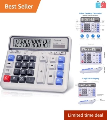 Large Display Standard Function Calculator with Anti-Slip Mat - White Design - Image 1 of 4