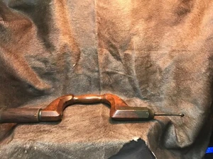 Antique Wooden Hand Drill. Made With Wood And Steel With Its Original Drill Bit! - Picture 1 of 12