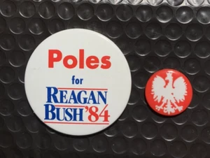 Stangen für Reagan Busch '84 plus polnischer Adlerknopf - Bild 1 von 3