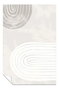 Beige & White Arch Thick Line Graphic Art Artistic Poster Wall Art Home Decor - Picture 1 of 4