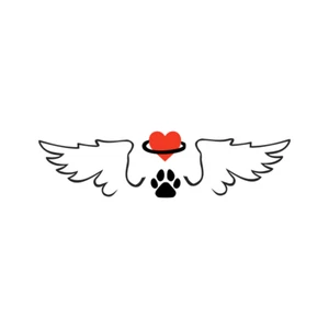 RIP Pet Angel wings Temporary Tattoo Body art in memory of love heart halo heven - Picture 1 of 2