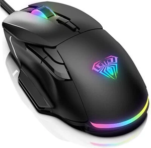 Gaming Mouse 12800 DPI RGB Wired Gaming Mouse with 13 Backlit Modes & 6 Progr... - Picture 1 of 9