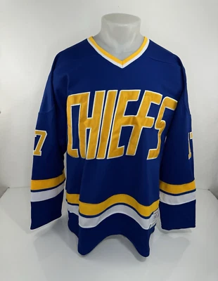Jersey STEVE HANSON / SLAP SHOT / HEADGEAR / CHIEFS 2XL Fight Strap cosido Foto 1 de 4