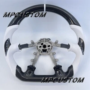 Carbon Fiber Steering Wheel White Leather Fit For Chevrolet Corvette C5 Z06 - Bild 1 von 7