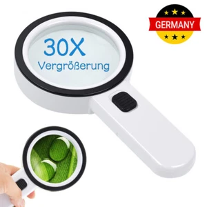 Lupe 12 LED Handlupe mit Licht 30 Fach Vergrößerungsglas, Leselupe für Senioren - Bild 1 von 10