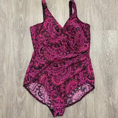 Traje de baño Miraclesuit Oceanus de una pieza con estampado floral multicolor talla XL playa Foto 1 de 4