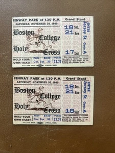 Pair of Holy Cross V Boston College football tickets Fenway Park 11/30/1940 - Picture 1 of 5