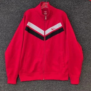 Nike The Athletic Dept Vintage Rosso/Bianco Chevron Track Jacket Full Zip Tg XL - Foto 1 di 7