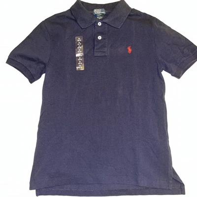 Polo Ralph Lauren рубашка для мальчиков размер средний 10-12 темно-синий коротким рукавом рубашка-поло - Изображение 1 из 4