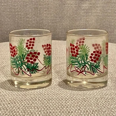 Juego De Colección De 2 Candelabros Yankee De Vidrio Navidad Con Votivo De Hollyberry Foto 1 de 4