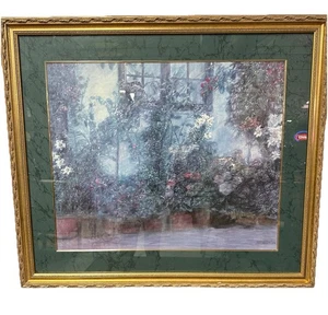 Large Oil Canvas Of Pots/Plants In A Garden  - Picture 1 of 8