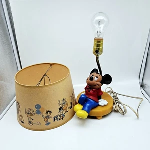 Disney Mickey Mouse tragbare Tischlampe mit Schirm Vintage 60er Jahre funktionstüchtig - Bild 1 von 11