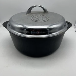 Griswold Self Basting Chrome Finished # 1288 LOGO Lid, w/Blk Dutch Oven 8 #1295 - Picture 1 of 10