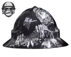 Custom Hydrographic Safety Hard Hat GANGSTA PRO CHOICE WIDE BRIM - Picture 1 of 7