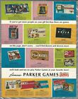 1968 PARKER BROTHERS GAMES publicité, Monopoly Clue Hip Flip Désolé etc.