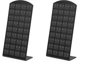 2 Pcs 72 Holes Earring Holder Acrylic Ear Stud Stand L-Shaped Jewe Display - Picture 1 of 11