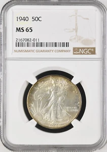 1940 Walking Liberty Silver Half Dollar NGC MS65 - Picture 1 of 2