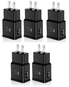 5 Pack Power Adapter Home WALL Charger Plug For Samsung Universal Cell Phone - Picture 1 of 11