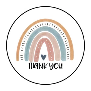 30 1,5" Danke Boho Regenbogen 1 Etiketten Aufkleber Siegel - Bild 1 von 1