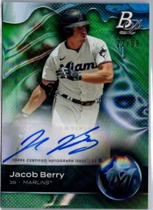2023 Bowman platinum #TOP-11 Jacob Berry Auto /99 - Picture 1 of 2