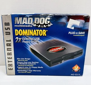 Mad Dog Multimedia Dominator 2X External USB Floppy Drive. - Picture 1 of 8